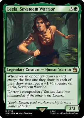 Leela, Sevateem Warrior (Surge Foil) card from Universes Beyond: Doctor Who