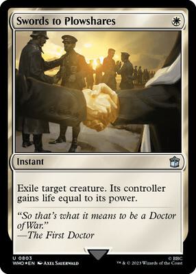 Swords to Plowshares (Surge Foil) card from Universes Beyond: Doctor Who
