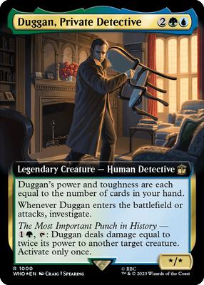 Duggan, Private Detective (Extended Art) (Surge Foil) card from Universes Beyond: Doctor Who