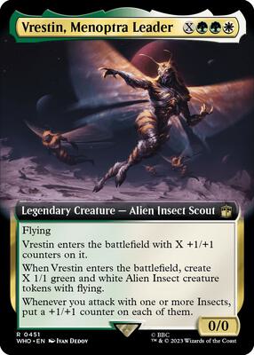 Vrestin, Menoptra Leader (Extended Art) card from Universes Beyond: Doctor Who