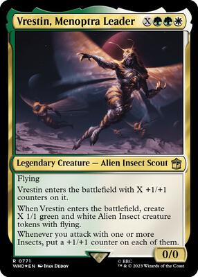 Vrestin, Menoptra Leader (Surge Foil) card from Universes Beyond: Doctor Who
