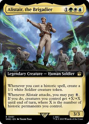 Alistair, the Brigadier (Extended Art) card from Universes Beyond: Doctor Who