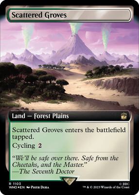 Scattered Groves (Extended Art) (Surge Foil) card from Universes Beyond: Doctor Who