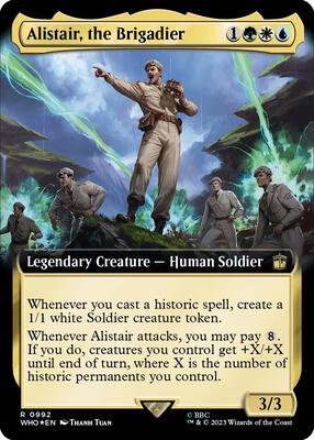 Alistair, the Brigadier (Extended Art) (Surge Foil) card from Universes Beyond: Doctor Who