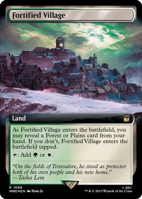 Fortified Village (Extended Art) (Surge Foil) card from Universes Beyond: Doctor Who