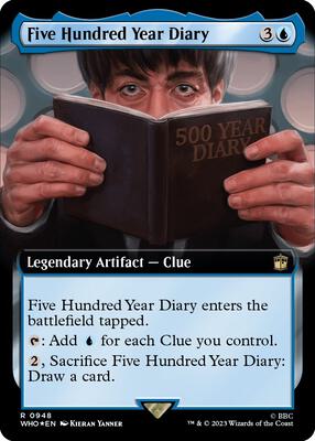 Five Hundred Year Diary (Extended Art) (Surge Foil) card from Universes Beyond: Doctor Who