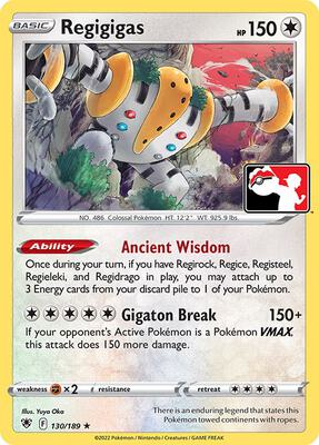Regigigas - 130/189 card from Prize Pack Series Cards