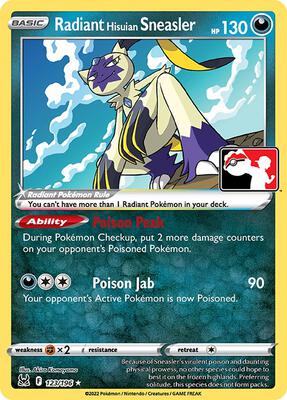 Radiant Hisuian Sneasler - 123/196 card from Prize Pack Series Cards