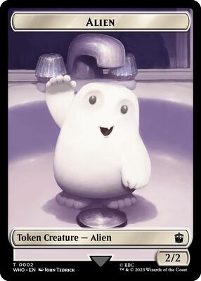 Alien // Dinosaur Double-Sided Token card from Universes Beyond: Doctor Who