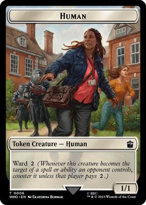 Human (0006) // Beast Double-Sided Token card from Universes Beyond: Doctor Who