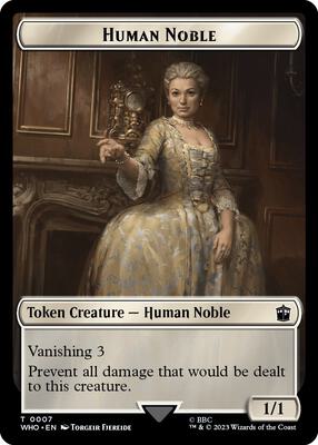 Human Noble // Cyberman Double-Sided Token card from Universes Beyond: Doctor Who