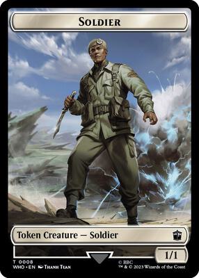Soldier // Treasure (0030) Double-Sided Token card from Universes Beyond: Doctor Who