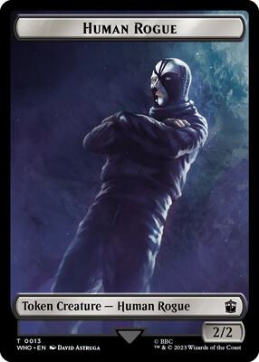 Human Rogue // Clue (0021) Double-Sided Token card from Universes Beyond: Doctor Who