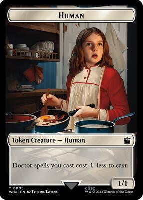 Human (0005) // Treasure (0029) Double-Sided Token card from Universes Beyond: Doctor Who