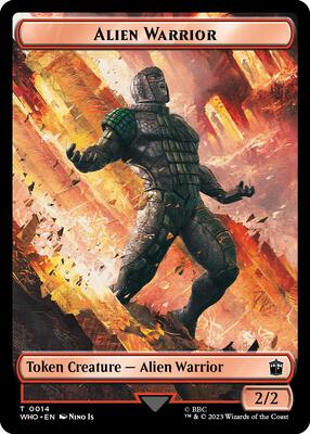 Alien Warrior // Food (0027) Double-Sided Token card from Universes Beyond: Doctor Who