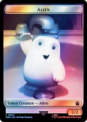 Alien // Food (0059) Double-Sided Token (Surge Foil) card from Universes Beyond: Doctor Who