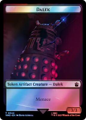 Dalek // Clue (0054) Double-Sided Token (Surge Foil) card from Universes Beyond: Doctor Who