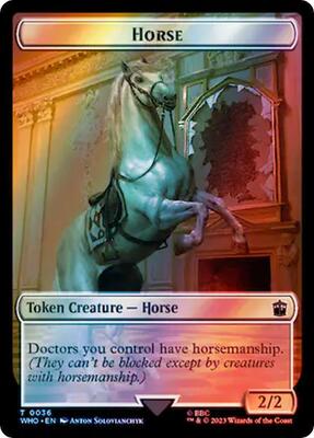 Horse // Alien Salamander Double-Sided Token (Surge Foil) card from Universes Beyond: Doctor Who