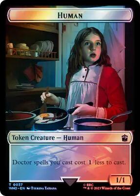 Human (0037) // Food (0057) Double-Sided Token (Surge Foil) card from Universes Beyond: Doctor Who