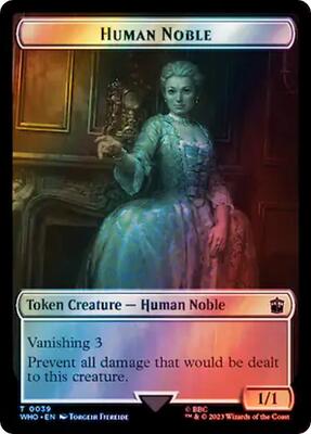 Human Noble // Treasure (0063) Double-Sided Token (Surge Foil) card from Universes Beyond: Doctor Who
