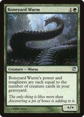 Boneyard Wurm card from Innistrad