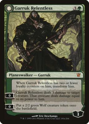 Garruk Relentless card from Innistrad