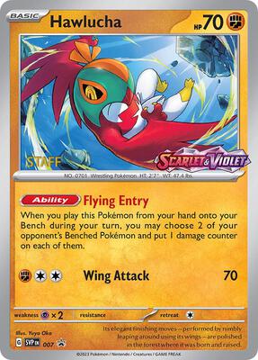 Hawlucha - 007 (Prerelease) [Staff] card from SV: Scarlet & Violet Promo Cards