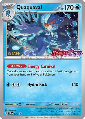 Quaquaval - 005 (Prerelease) [Staff] card from SV: Scarlet & Violet Promo Cards