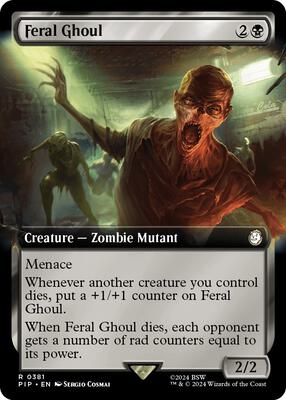Feral Ghoul (Extended Art) card from Universes Beyond: Fallout