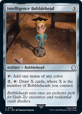 Intelligence Bobblehead card from Universes Beyond: Fallout