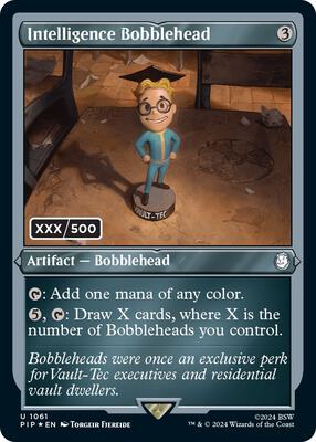 Intelligence Bobblehead (Serial Numbered) card from Universes Beyond: Fallout