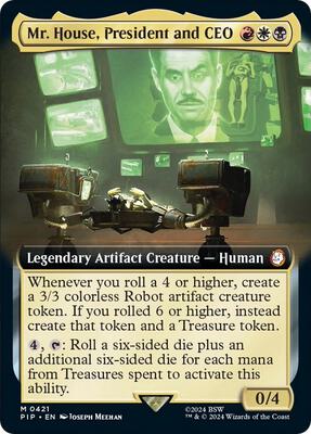 Mr. House, President and CEO (Extended Art) card from Universes Beyond: Fallout