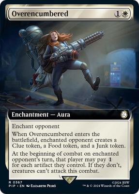Overencumbered (Extended Art) card from Universes Beyond: Fallout