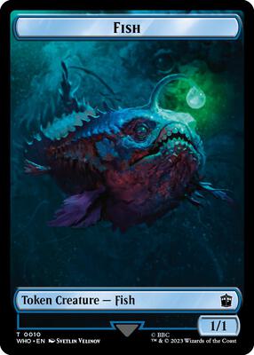 Fish // Clue (0021) Double-Sided Token card from Universes Beyond: Doctor Who