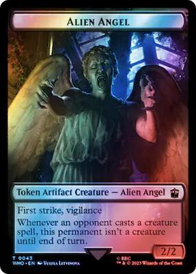 Alien Angel // Clue (0055) Double-Sided Token (Surge Foil) card from Universes Beyond: Doctor Who