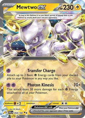 Mewtwo ex card from SV04: Paradox Rift