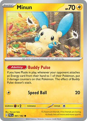 Minun - 061/182 card from SV04: Paradox Rift