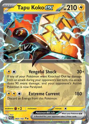 Tapu Koko ex - 068/182 card from SV04: Paradox Rift