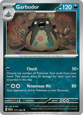 Garbodor - 117/182 card from SV04: Paradox Rift