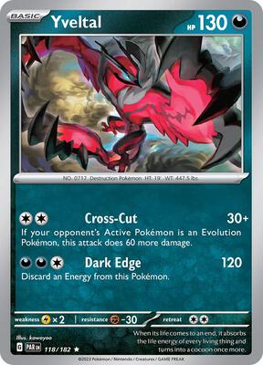 Yveltal - 118/182 card from SV04: Paradox Rift