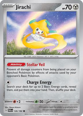 Jirachi card from SV04: Paradox Rift