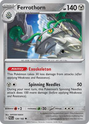 Ferrothorn - 128/182 card from SV04: Paradox Rift
