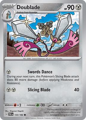 Doublade - 133/182 card from SV04: Paradox Rift