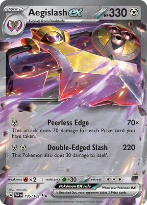 Aegislash ex card from SV04: Paradox Rift