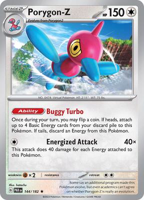Porygon-Z card from SV04: Paradox Rift