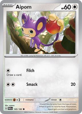 Aipom - 145/182 card from SV04: Paradox Rift