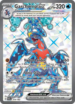 Garchomp ex - 219/182 card from SV04: Paradox Rift