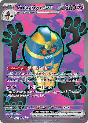 Cofagrigus ex - 224/182 card from SV04: Paradox Rift