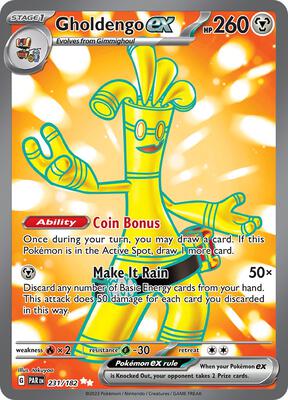 Gholdengo ex - 231/182 card from SV04: Paradox Rift