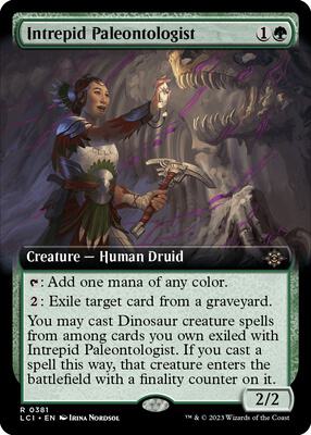 Intrepid Paleontologist (Extended Art) card from The Lost Caverns of Ixalan